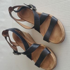 Tsubo Olivette Cork Platform Wedge Sandals 7.5